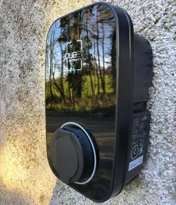 a close up of a microwave oven with a window at The Cottage at Sychnant Farm in Talgarth