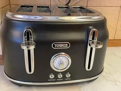 a toaster is sitting on a counter at Glanywerydd Cottage in Barmouth