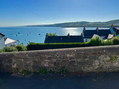 a view of a large body of water with boats in it at Loyalty in New Quay
