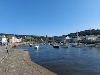 a group of boats are docked in a harbor at 2 Bed in Llanybydder oc-81353 in Llanwenog