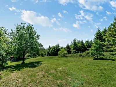 a large grassy field with trees in the background at 3 Bed in Carmarthen oc-92116 in Rhyd-cymmerau