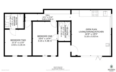 a floor plan of a house at Outshot Barn in Hay-on-Wye