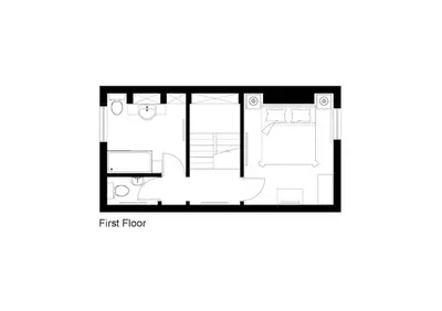 a plan of the first floor of a house at Town Centre Period Property by Shrewsbury Abbey in Shrewsbury