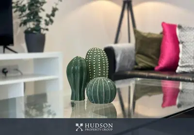 three cactuses on a glass table in a living room at Shrewsbury Townhouse with 3 En-suites in Shrewsbury