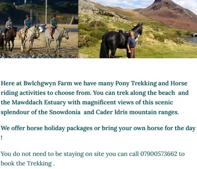 a collage of two pictures of a man riding a horse at Cabin Cynthia in Llwyngwril