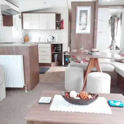 Modern 2017 model Delta Sienna static caravan in Clarach Bay