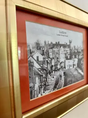 a picture of a city in a framed picture at Frog Cottage, Ludlow - a charming townhouse for 4 in Ludlow