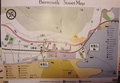 a map of the bournemouth street map at Barmouth beach ground level in Barmouth