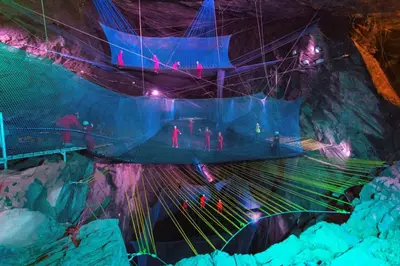 a boat in a cave with people on it at 2 Bed in Llanuwchllyn oc-t30615 in Llanuwchllyn