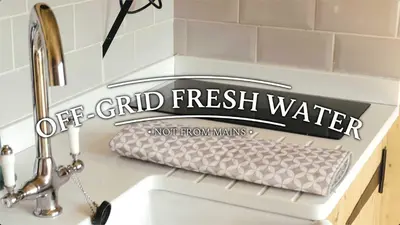 a sign that says off grid fresh water on a sink at Unplug & Reconnect, Romantic Retreat with Hot Tub in Yarpole