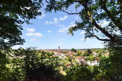 a view of a town through the trees at 1 Bed in Culmington oc-t31830 in Culmington