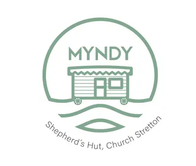 a label with a food truck in a glass ball at Myndy The Shepherd's Hut in Church Stretton