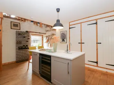 a kitchen with a sink and a counter top at The Art House in Leominster