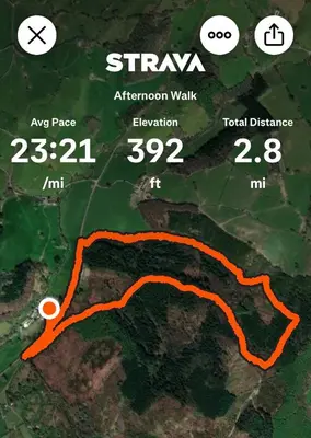 a map of the shawarma airmoron walk at Cilgwyn Manor in Myddfai