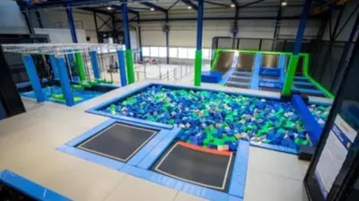 a playground with a bunch of toys in it at Lodge - Sleeps 4 Near beach & Free parking in Llanina