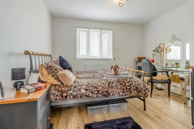 a bedroom with a bed and a desk at 3 Bed in Forden oc-c30173 in Forden