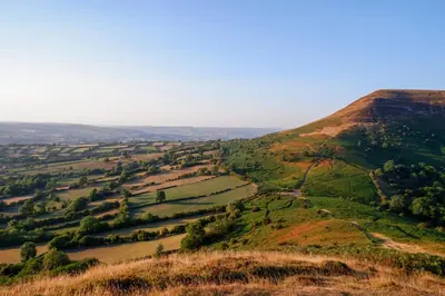 a view from the top of a hill at Mountain View Farm Cottage in Crickhowell