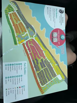 a map of a resort on a menu at Luxury static caravan on SunnySands with mountain views in Barmouth