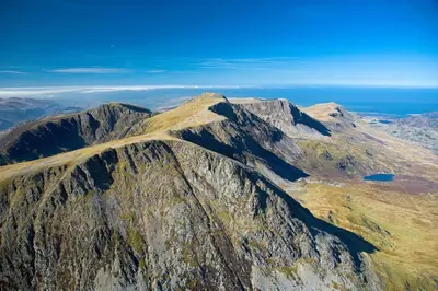 an aerial view of the top of a mountain at Maes-Y-Coed in Dolgellau
