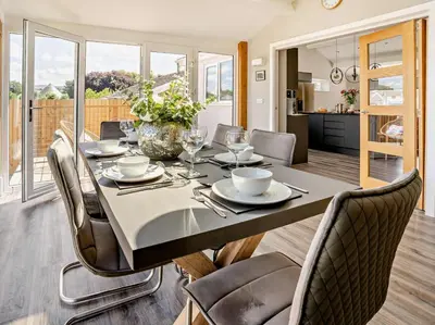 a dining room with a table and chairs at 3 Bed in Brecon oc-92341 in Brecon