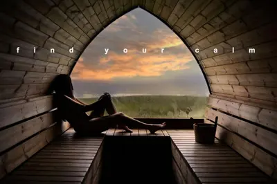 a woman sitting in a tunnel with a window at The Granary - Wild Swimming, Sauna, Peace & Quiet, Nr Bala in Corwen