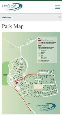 a map of the park map at Log Cabin in Beautiful Snowdonia in Trawsfynydd