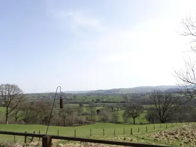 a view of a field from a fence at Canad Adar - Song of the Birds - Teifi Valley in Llanwenog