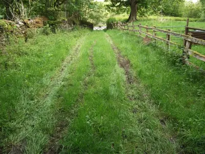 a field of green grass next to a fence at Bryn Cottage in Llandderfel