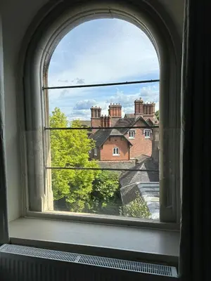 a window with a view of a building at St Nicholas Boutique Hotel in Shrewsbury