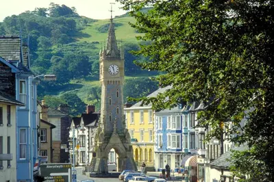 a clock tower in the middle of a city at 3 Bed in Dolgellau oc-wah570 in Llanfachreth