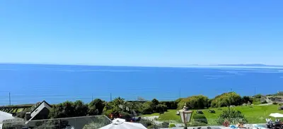 a view of the ocean from a resort at Hendre Coed Isaf Caravan Park in Barmouth