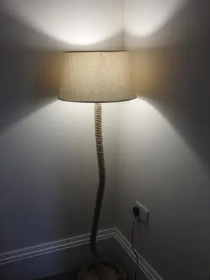 a lamp in the corner of a room at Hawen - Barmouth in Barmouth