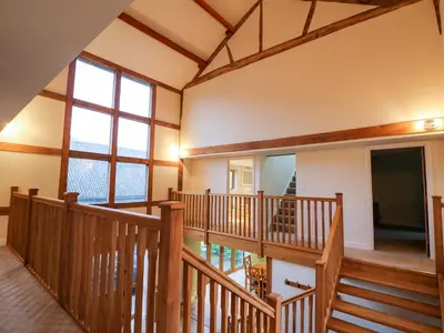 a view from the second floor of a house with a staircase at The Stables in Knighton