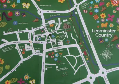 a map of the leominster county campus at 4BedHouse Leominster Hiking Castles Sleeps7 Wifi in Leominster