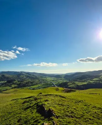 a view from the top of a hill at Hillside hideaway - Hendre-Aur Pod in Machynlleth