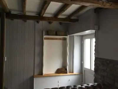 a room with a window and a shelf on the wall at bwthyn y porthmyn in Llandovery