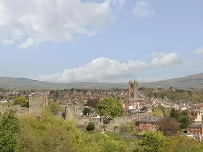 a view of the city of lichfield from the castle at Greenacres in Kimbolton
