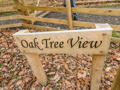 a oak tree sign with the words oak tree view at Oak Tree View in Rhayader