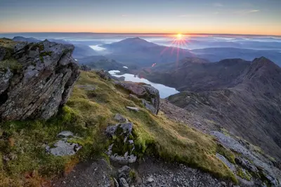 a view from the top of a mountain at sunset at 2 Bed in Dolgellau oc-bow284 in Trawsfynydd