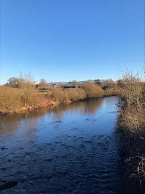 a view of a river from a bridge at 3 Bed in Bethlehem oc-waw219 in Llangadog