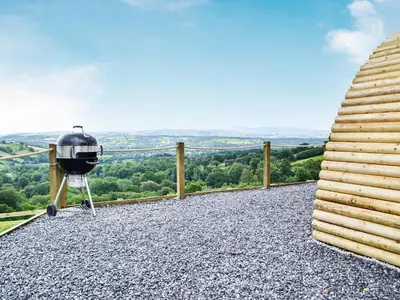 a helicopter sitting on top of a gravel patio at Mountain View - Uk34179 in Cilycwm