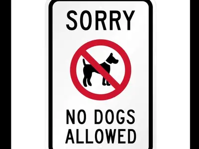 a sign that says sorry no dogs allowed at Pant yr onen holidays in Llandrindod Wells
