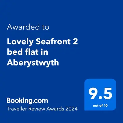 a screenshot of a phone with the text awarded to lovely sedent bed flat at Lovely Seafront 2 bed flat in Aberystwyth in Aberystwyth
