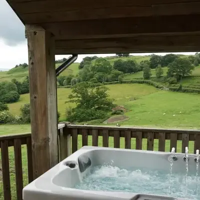 Wheat Cottage - 5* Cyfie Farm with private covered hot tub