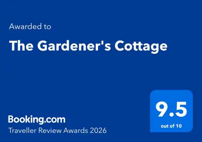 a blue screen with the gardeners coffee logo at The Gardener's Cottage in Leominster