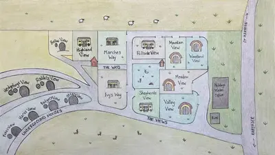 a drawing of a plan of a building at Marches Way in Rhayader