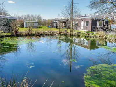 a large pond in front of a house at Tynrhos Lake View in Cilcennin