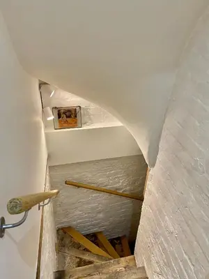 an overhead view of a stairway in a house at St. John’s hill - with parking in Shrewsbury